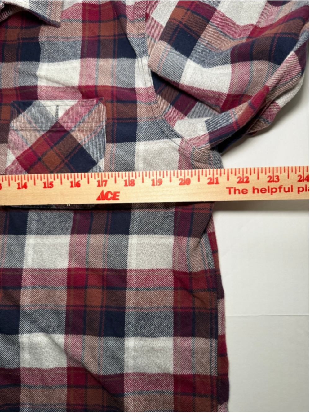 Flag & Anthem red, navy, and off-white plaid flannel sz L #fall #comfy - Picture 5 of 6